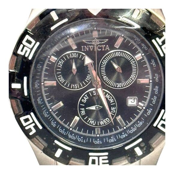 Invicta Specialty Chronograph Watch Stainless Steel Mens Black Dial 100m Water R - Picture 3 of 7